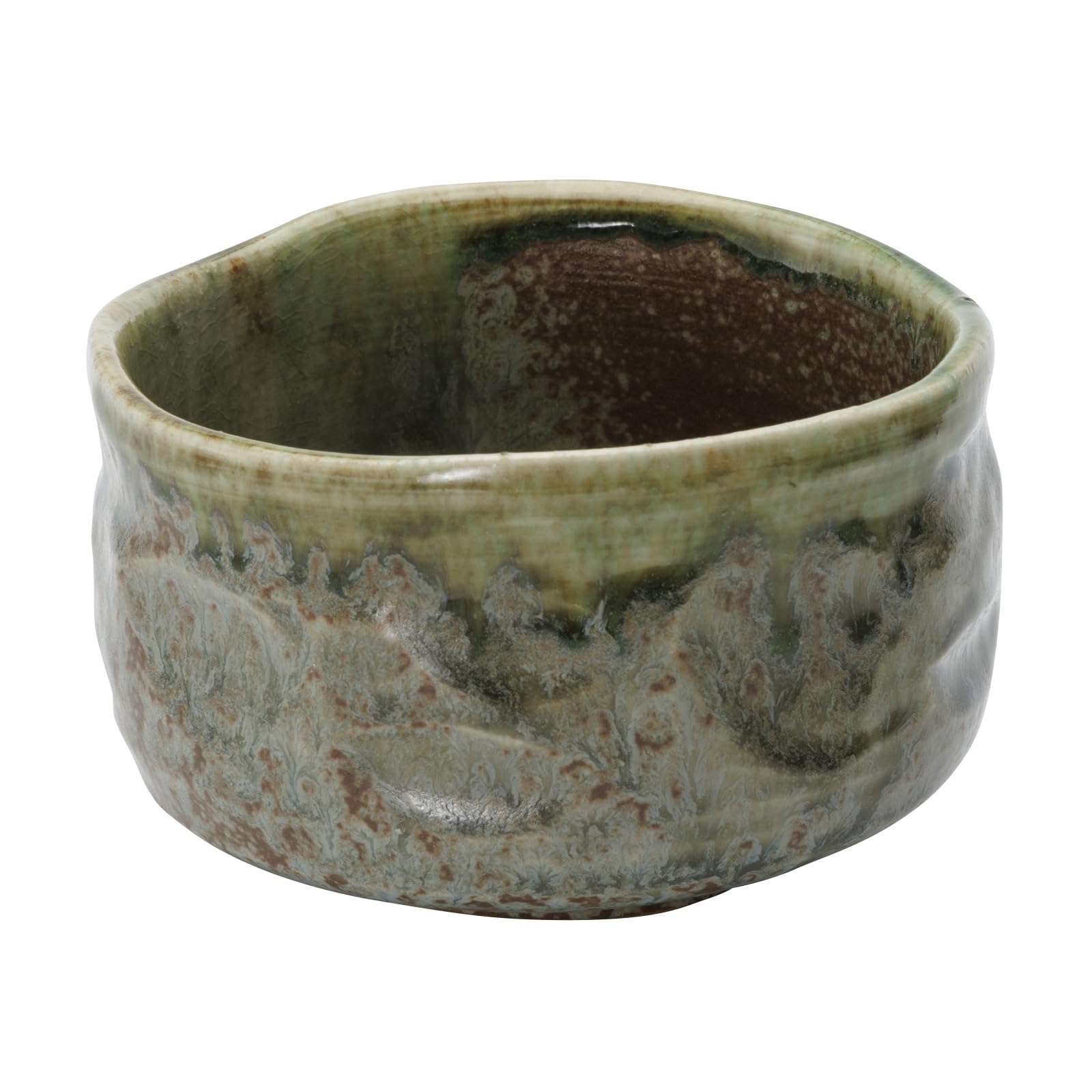 Mino Ware Matcha Bowl Chawan Ash Glaze Green Ceramic 4.9in Japan