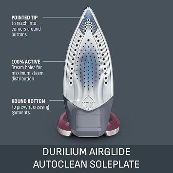 Tefal Ultraglide Steam Iron, 2800W, 210 g/min Steam Boost, 50 g/min Continuous Steam, 250ml Water Tank, Durilium Non Stick Soleplate, Auto Off Anti Drip Anti Scale, FV5872