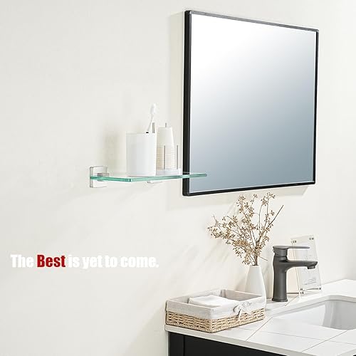 Miniatura 4 de JQK TGS201L12-BN - Estante de vidrio templado para ducha de 12 x 5 pulgadas, acero inoxidable 304 con acabado cepillado