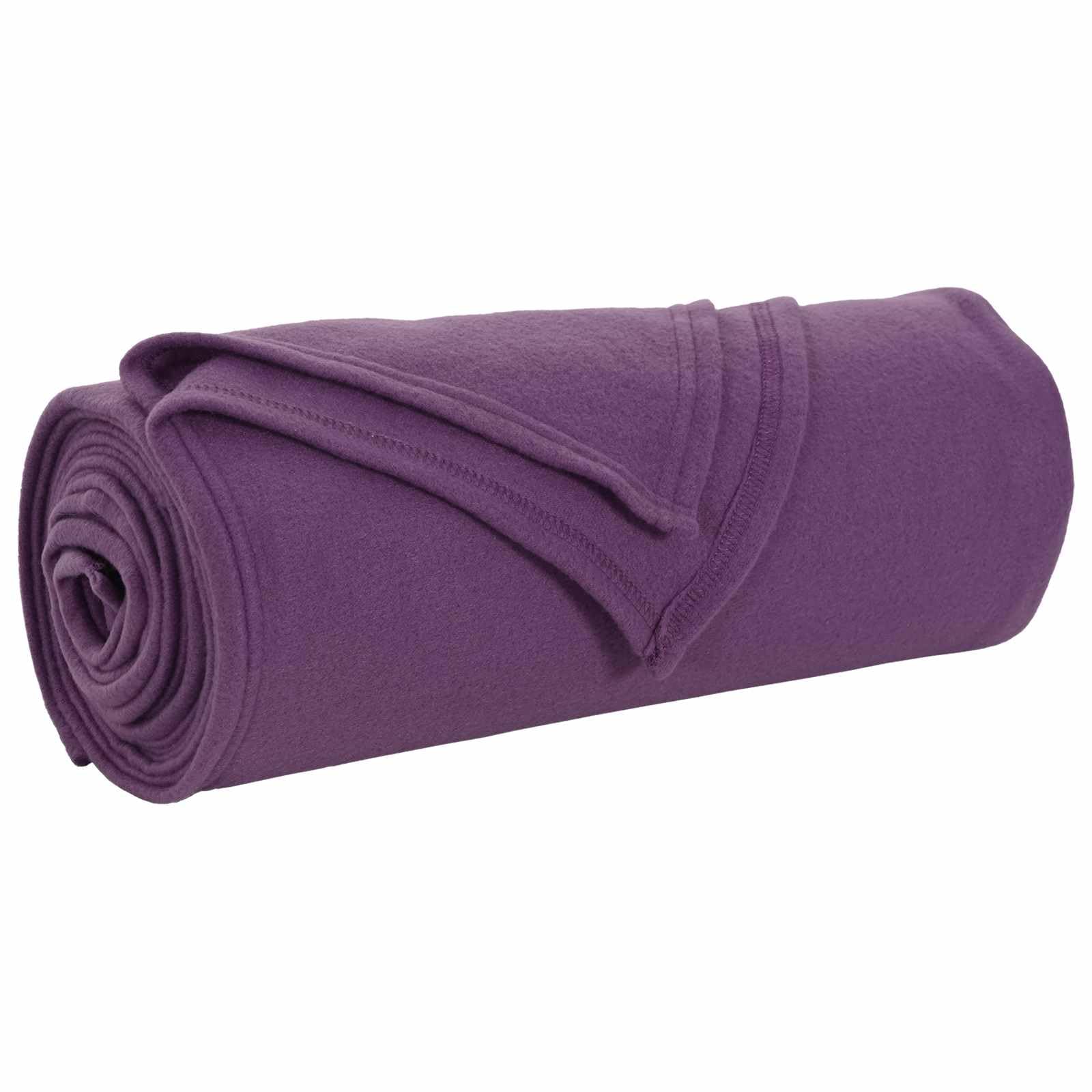 Fioletowy koc 240 x 220 cm wełna