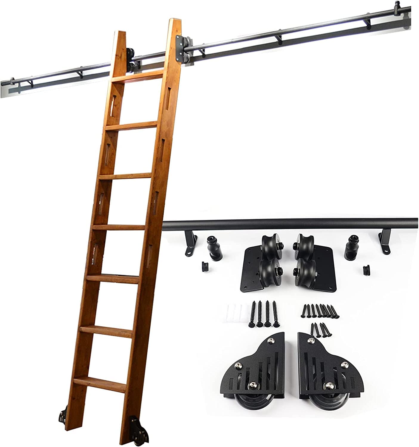 Système de guidage pour porte de grange coulissante et rail d'échelle de placard