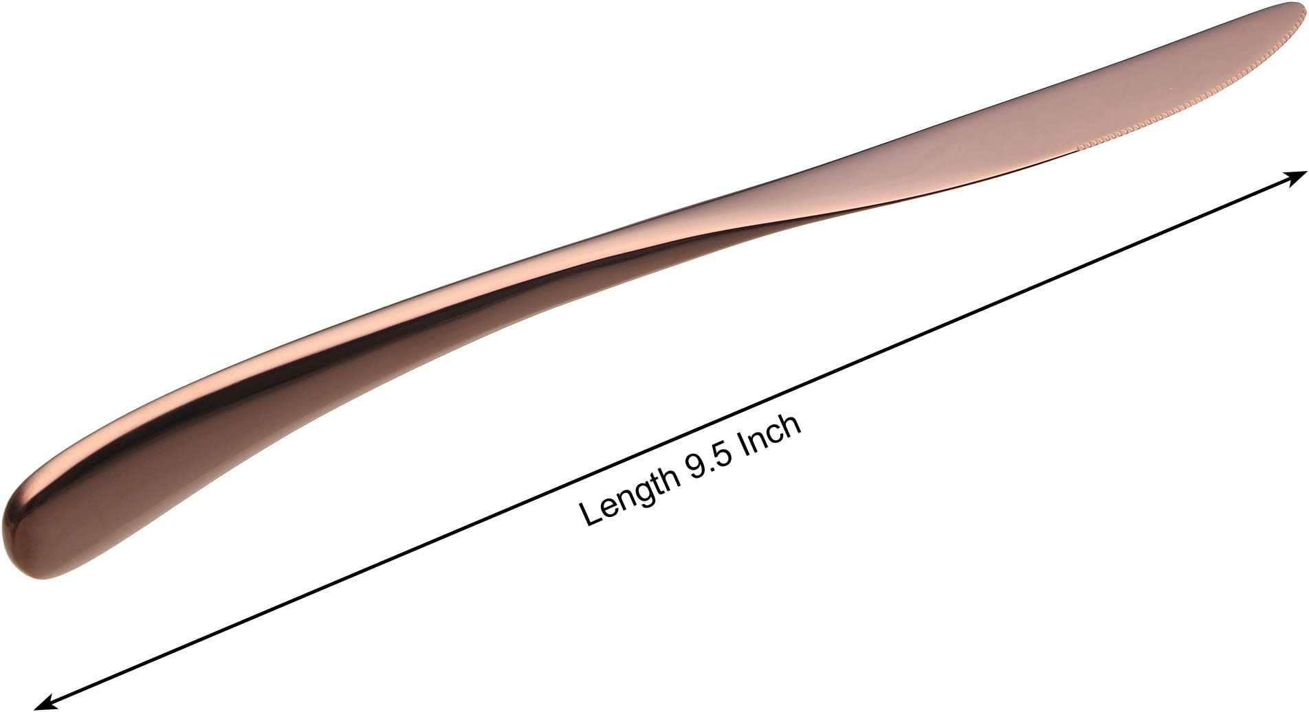 SS Stainless Steel Rose Gold Flatware Cutlery Knif Tableware Set Flatware: Breakfast and Dinner Knives(Pack of 6 Pieces)