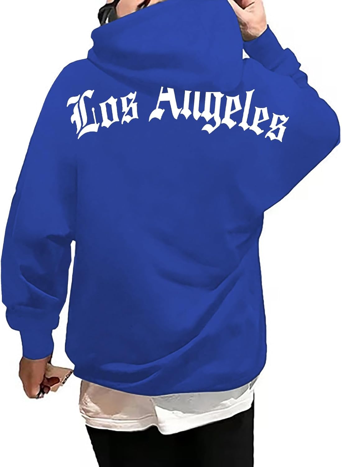 Generisch Felpa Con Cappuccio Uomo Con Stampe Di Strumenti Musicali - Blu Royal, Taglia L - Poliestere E Cotone, 280 G/m² - 5