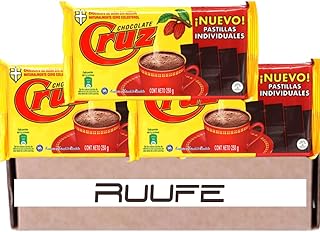 Chocolate Cruz (Pck of 3) Bitter Colombian Chocolate Bar Made from Cocoa Beans Prepare Hot Drinks Without Sugar 8.8 Oz Colombian food Comida colombiana chocolate colombiano Columbian chocolate