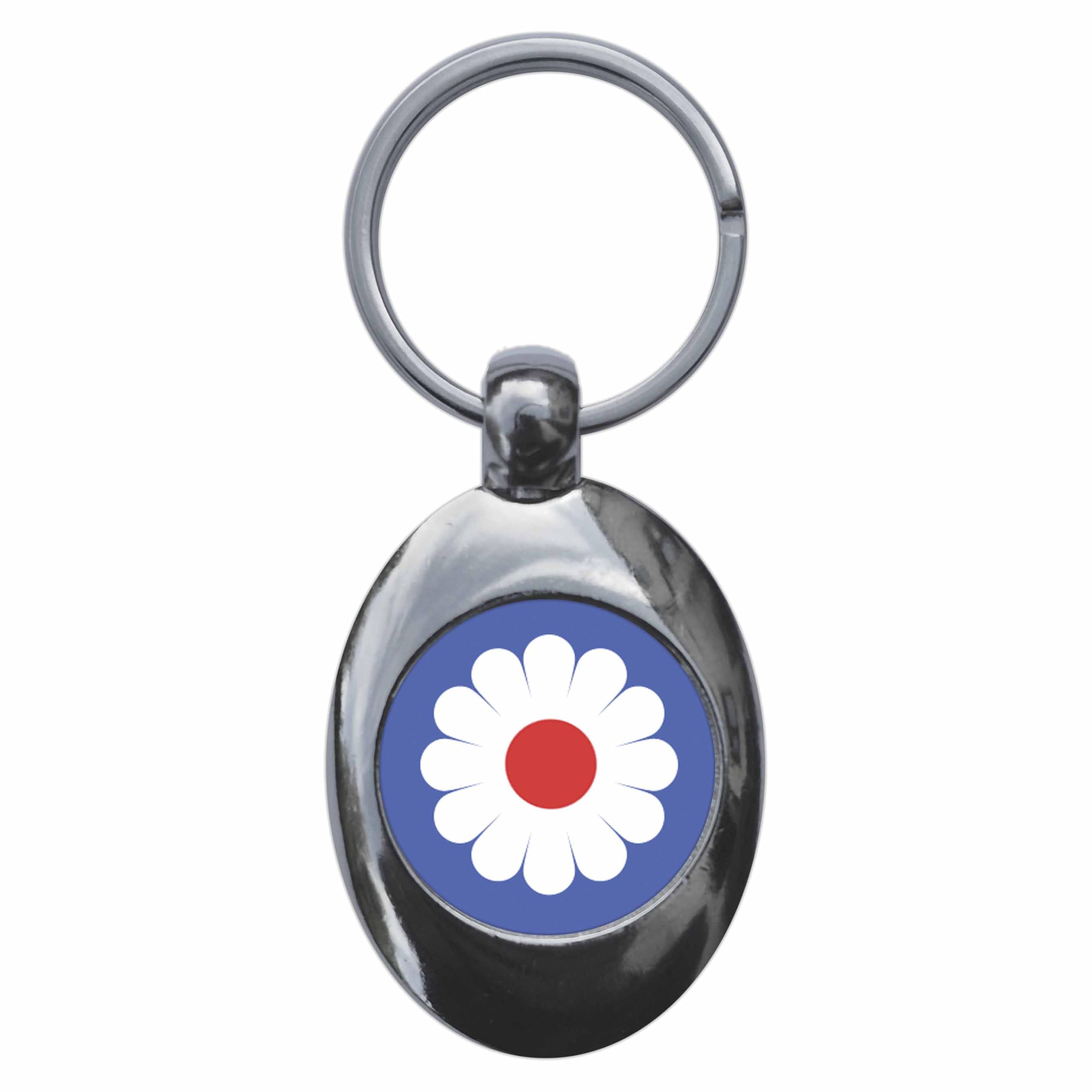 Ozorath Flower Target Roundel Mod Keyring Keychain Key Ring Chain With Trolley Coin