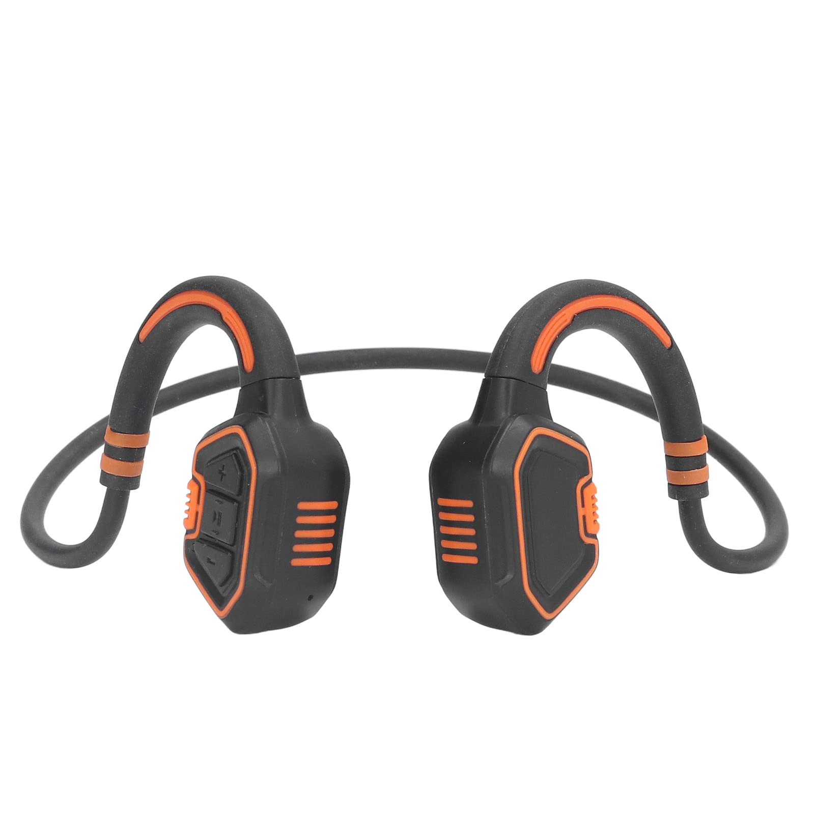 Naroote Auriculares de Conducción ósea, Memoria Interna ABS Recargable 16G IP68 Resistente Al Agua Profunda Magnético Ligero 5.1 Auriculares de Natación para Montar (Orange)