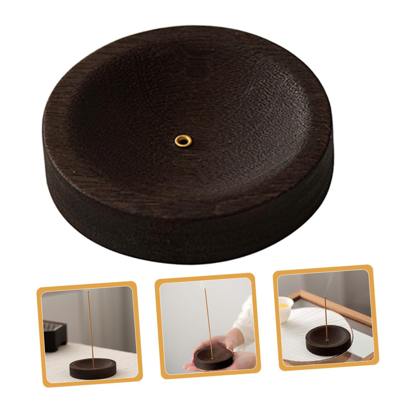 4stücke Runder Holz Räucherstäbchen Halter Aus Naturholz Und Design Für Wohnzimmer Schlafzimmer Und Bürodekoration Stabiles Und Geruchsfreies Zubehör Für Entspannende