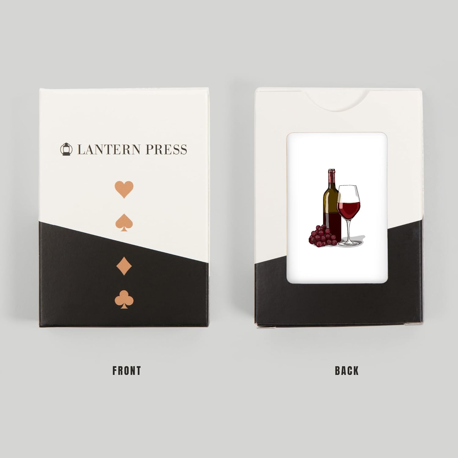 Lantern Press Wine Glass, Bottle, and Grapes, Icon, 52 Playing Cards for Adults, Poker Size Card Deck