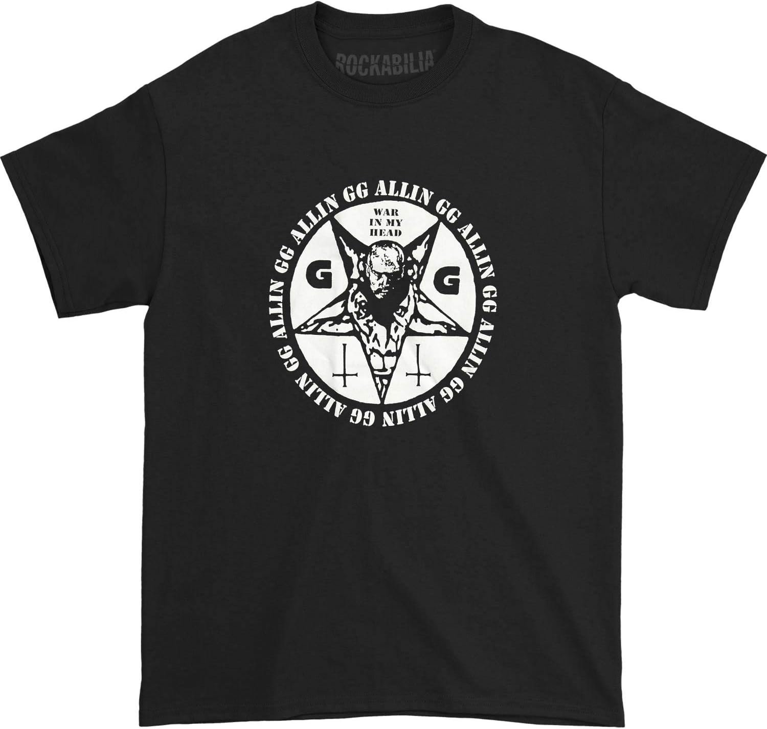 GG Allin Men's War in My Head T-Shirt Black L