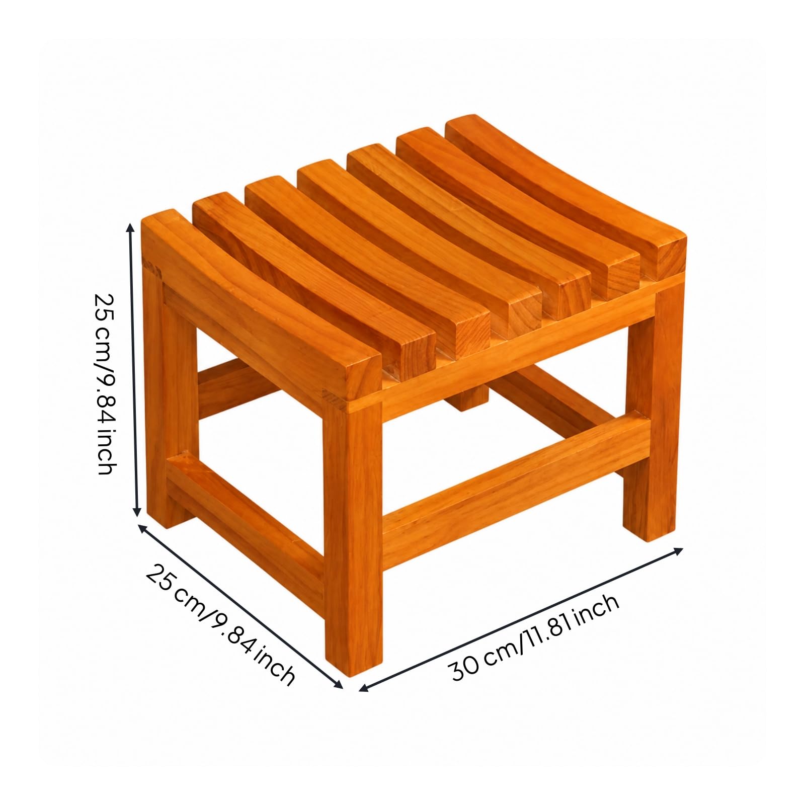 Sgabello con Seduta a Doghe Impermeabile Sgabello con Struttura Aperta e Rinforzi Antiscivolo Sedile da Doccia per Bagno, Toeletta Quotidiana, Begonia