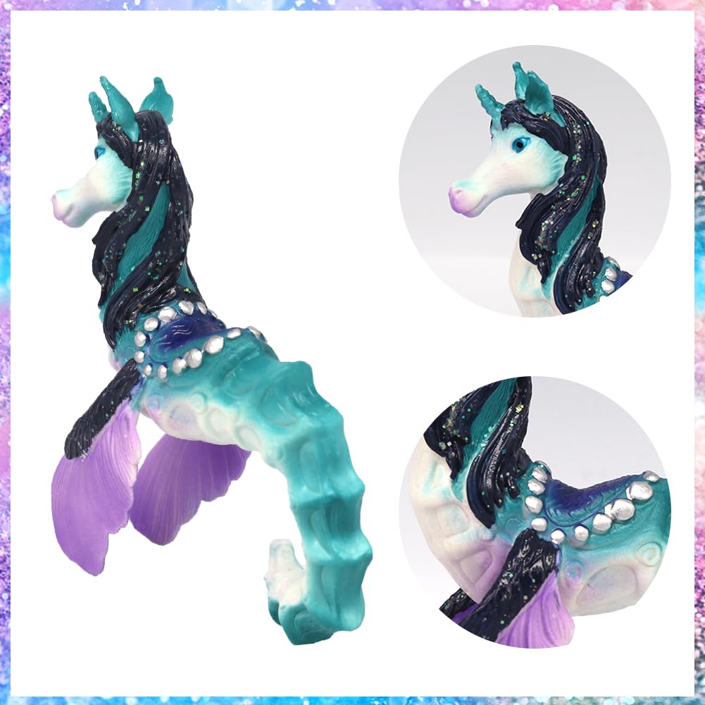 Doyomtoy Figurine D'hippocampe Elfe Famille De Mer, Cheval Sous-marin, Pegasus Mythique, Modèle D'énergie Magique, Créature, Hippocampe Solide Coloré