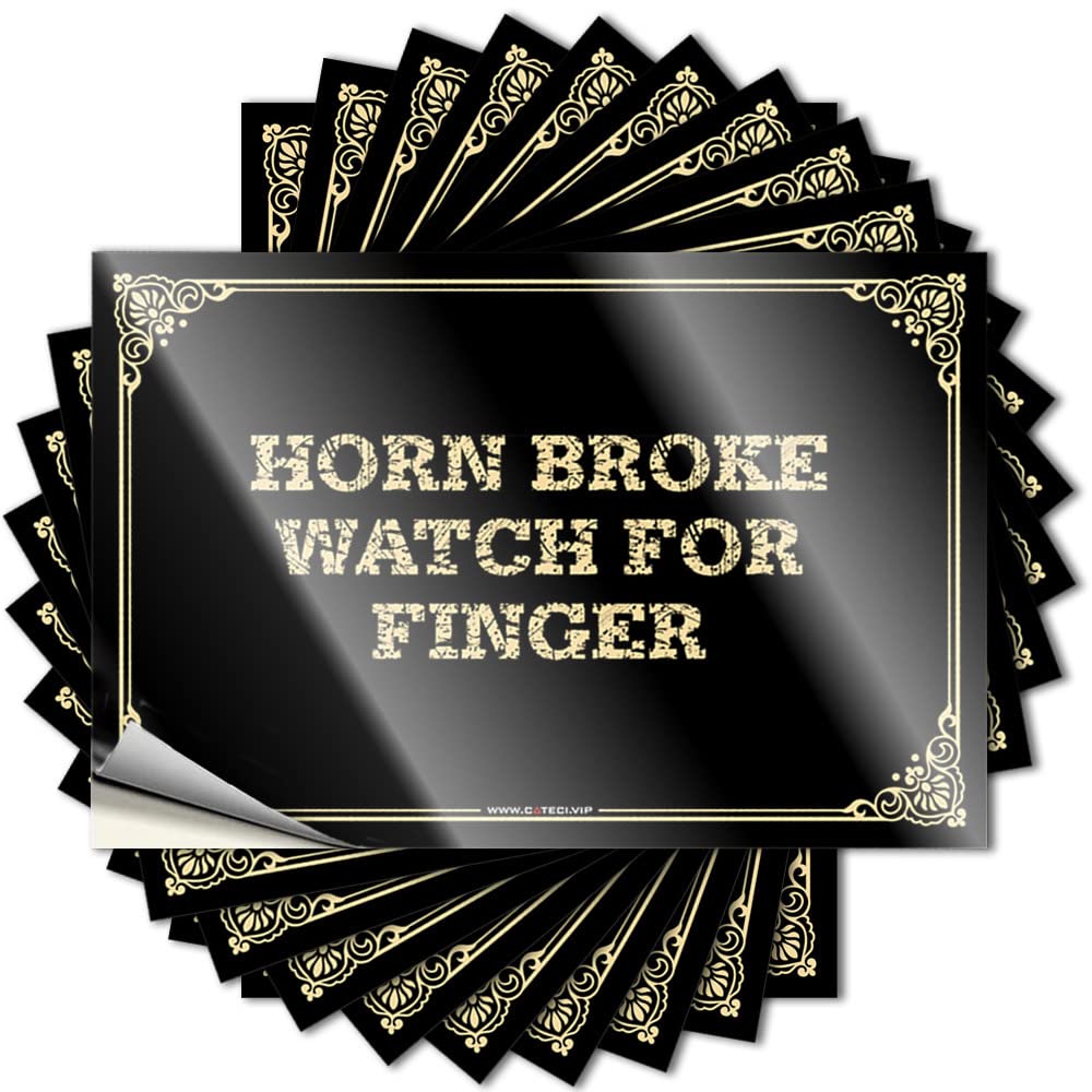 Fzfn Colour Sticker Porch Decor Waterproof Vinyl Sticker | Horn Broke Watch For Finger Fire Bottle For Inside Diy Projects(6X9cm)