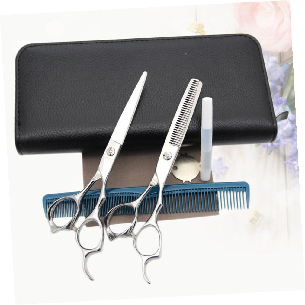 Tijeras de Corte de Acero Inoxidable Tijeras Cabello Rectas Herramienta para Cortar el Cabello Salón de Peluquería