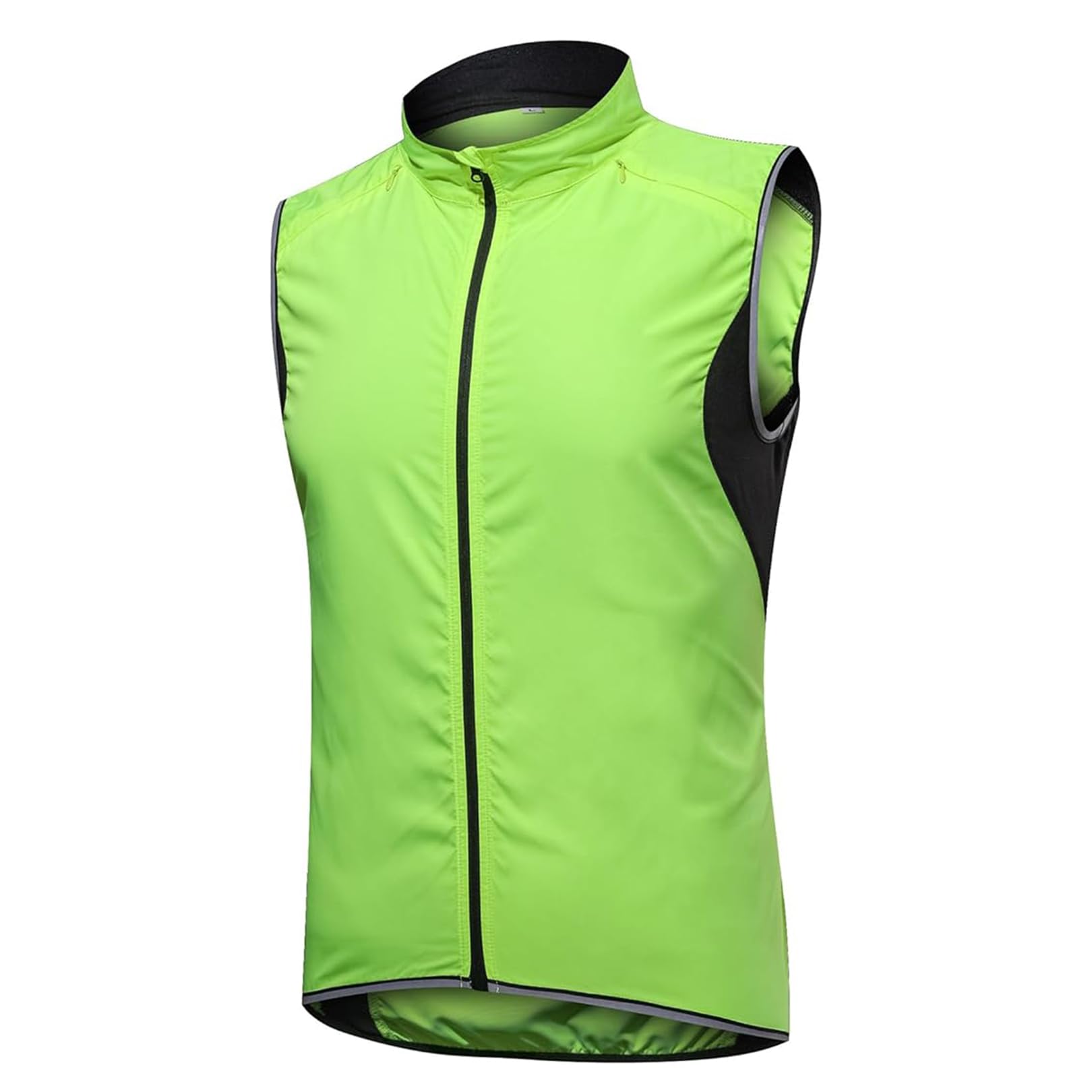 Leichte Weste für Damen, wasserdicht, mit Stehkragen, Fahrradweste, reflektierende ärmellose Jacke für Damen zum Reiten, Laufen, Golfen, Wandern, Spazierengehen, Angeln,Green-L