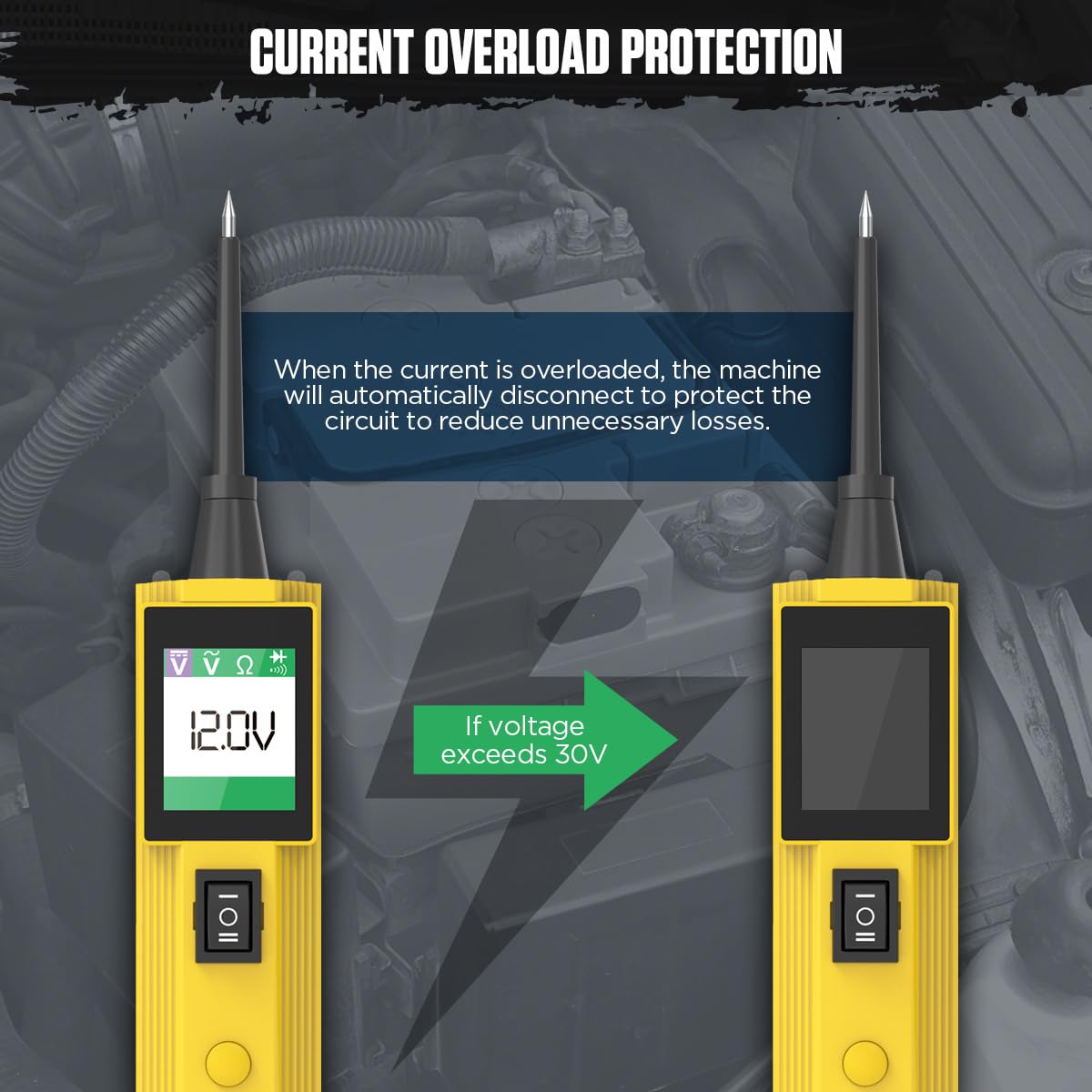 Probadores de circuitos eléctricos Probador de circuito eléctrico automotriz con linterna LED para 6V/12V/24V vehículo/barco/motocicleta/servicio pesado/camión