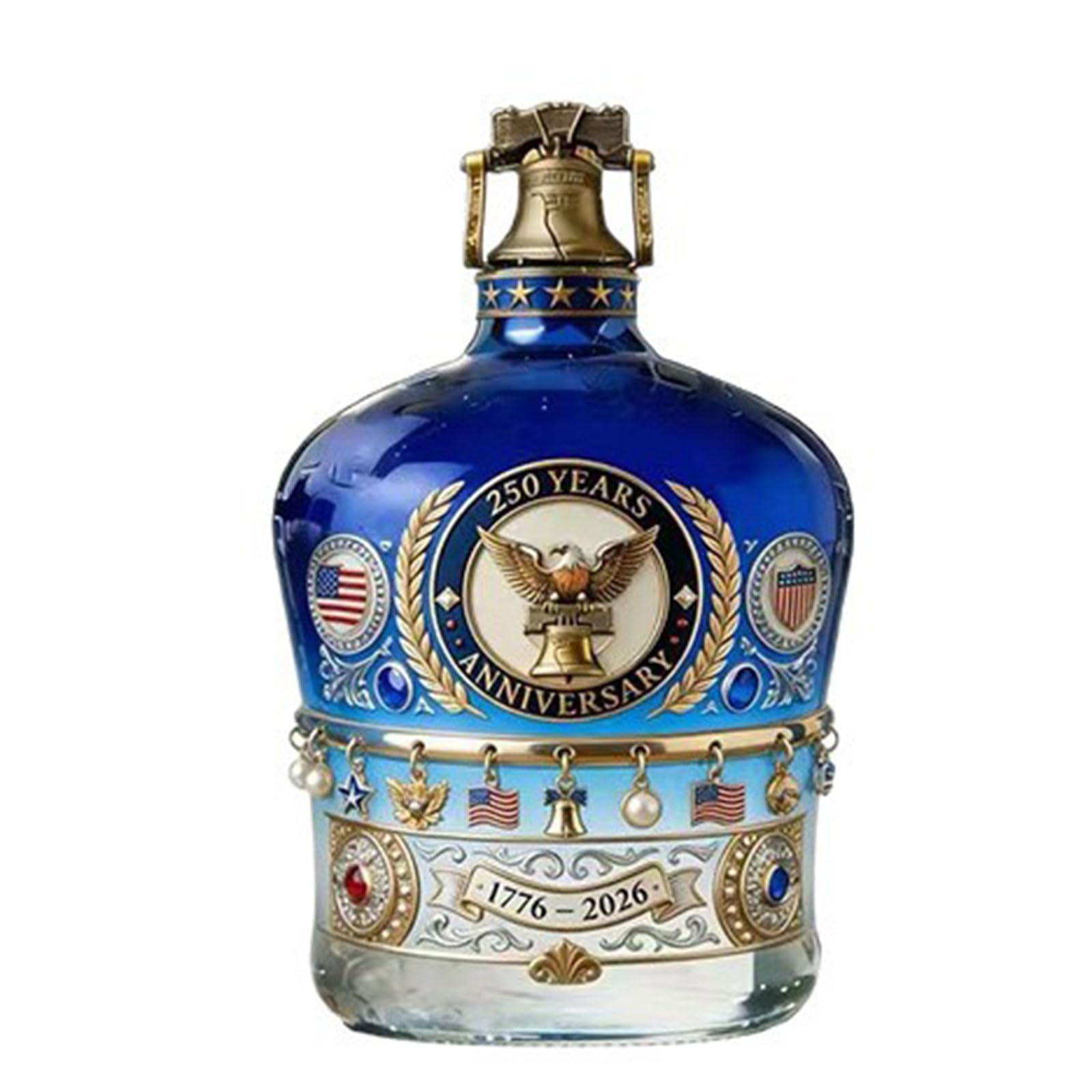 NVOQILIN Americans Flag Whiskeys Bottle Liquor Container for Festives Decoration and Practical Home Use Historical Artifact Drinkware