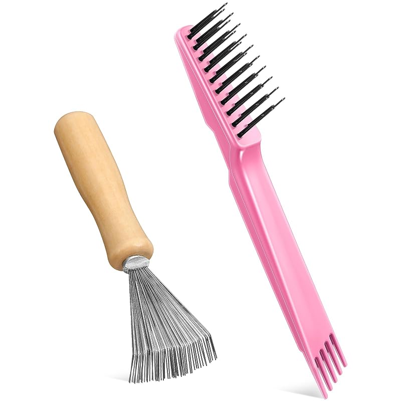 Boao Kit com 2 Limpadores de Escovas de Cabelo, Rosa e Madeira