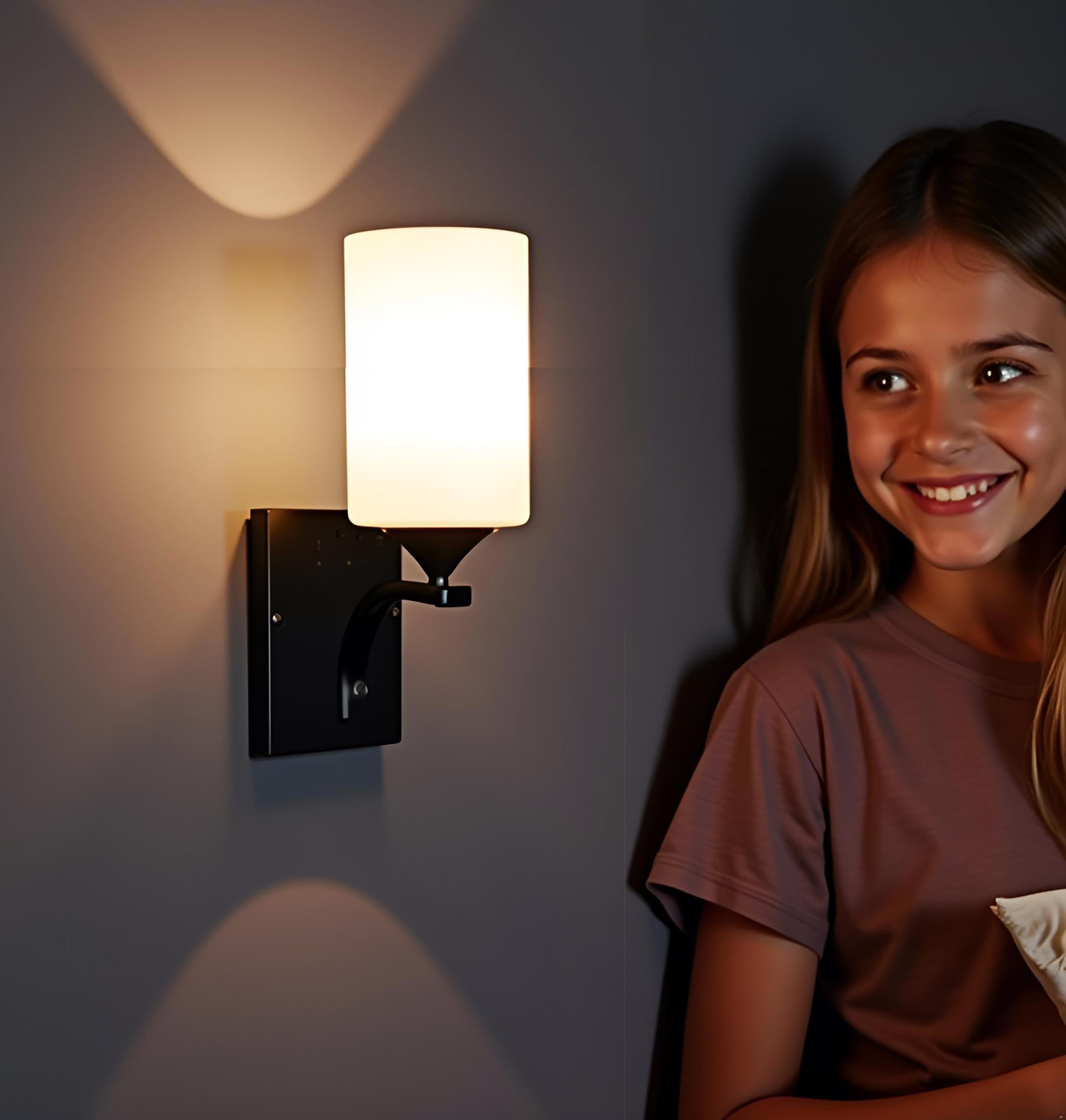 BrightLyt Modern Wall Light for Bedroom, Wall Lamp for Living Room, Kitchen, Offices, Gallery, Offices Wall Lamps for Home Decoration and Cafe Wall Light. (Metal & Glass)