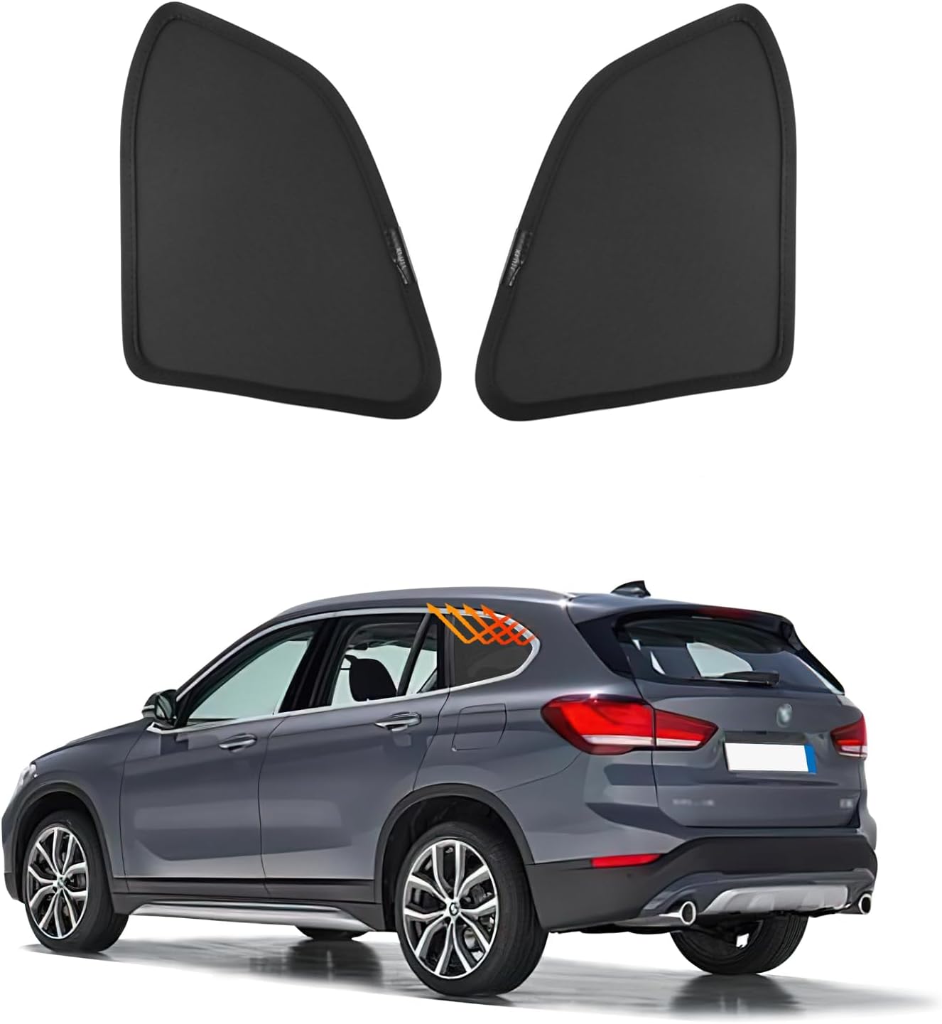 Compatible with BMW X1 U11 2022-2024 Car Windshield Sun Shade Blocks UV Rays Sun Visor Protector Keeps Your Vehicle Cool (Rear Side Window + Small Triangle)