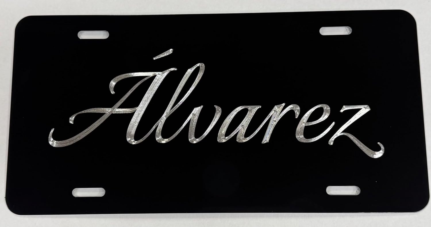 Custom Personalized Name in Bold Diamond Etched Engraved License Plate Car Tag