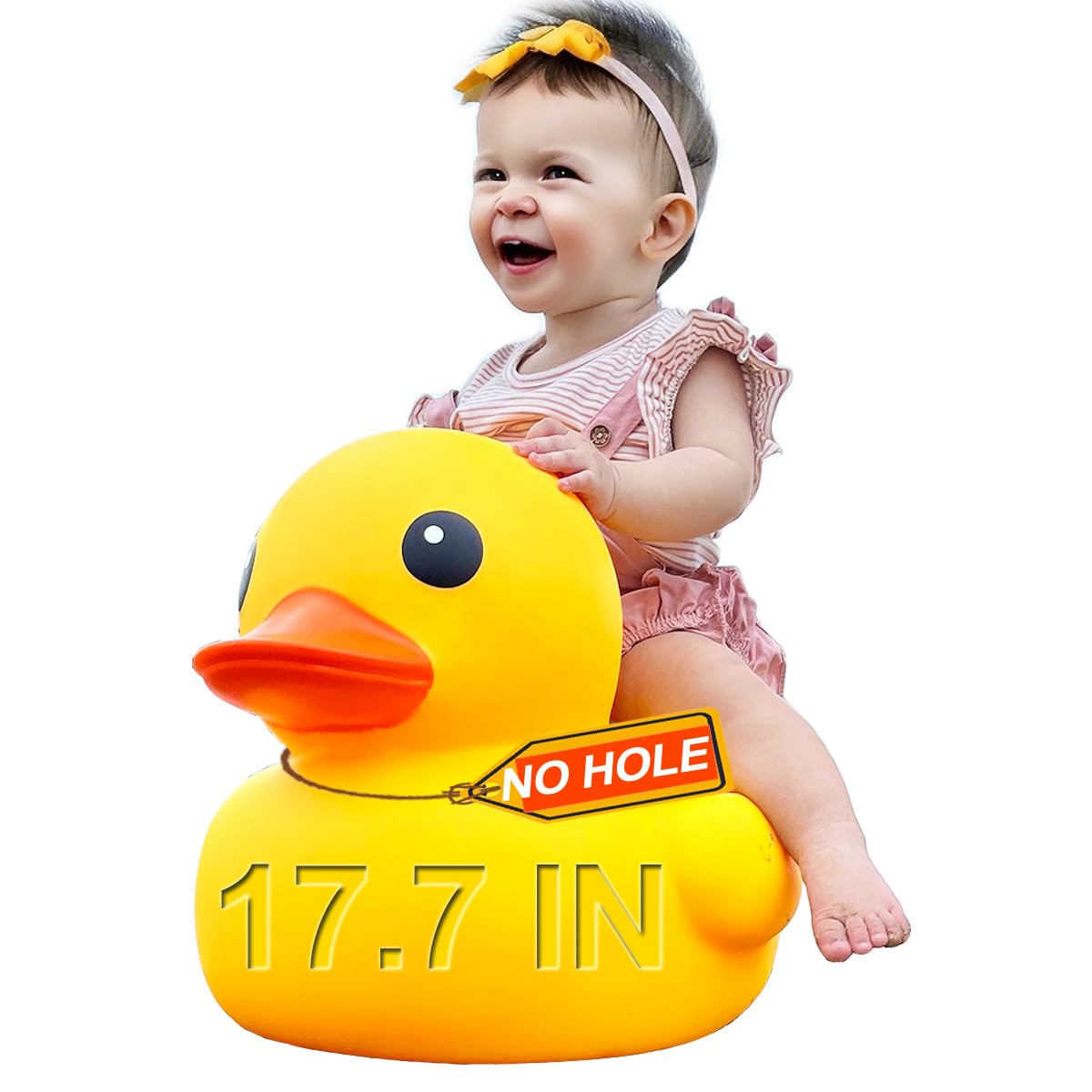 17.7" Giant Rubber Yellow Duck/Duckies, Kalafona No Hole Large Huge Giant Jumbo Duck Bath Toy No Bebe Noise Bathtub Toys Waterproof Without Hole For Baby Shower Birthday Party Favors Beach Summer Pool