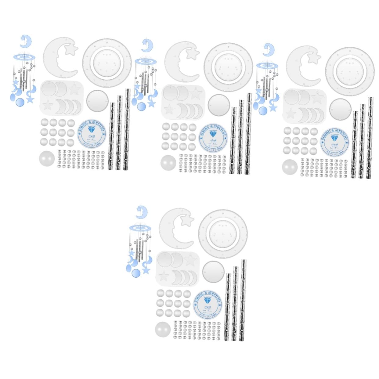 NUOBESTY 4sets Stampo Silicone Per Wind Chimes Kit Diy Completo Per Creare Campanelli Decorativi Materiale Resistente e Flessibile Per Artigianato Creativo