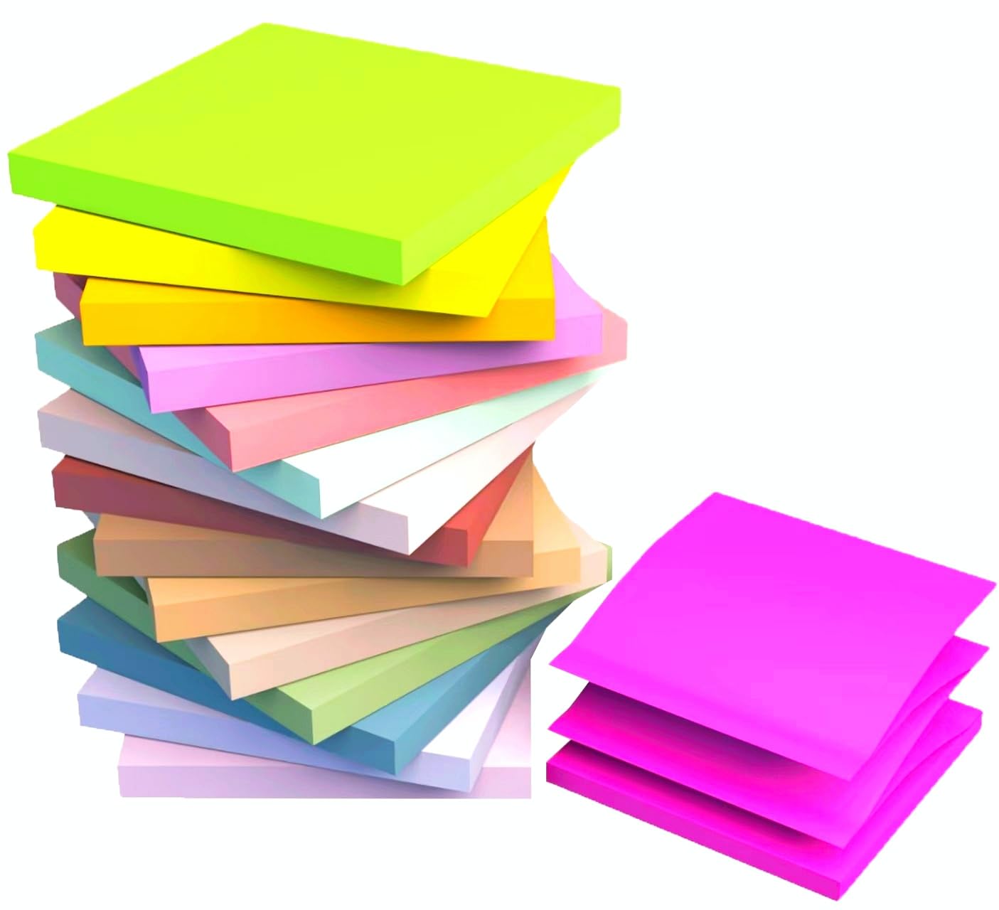 (16 Pack) Pop Up Sticky Notes 3x3 in Post 16 Bright Colors Refills Stickies Super Sticking Power Memo Pads,45 Sheets/Pads,for School Office and Home