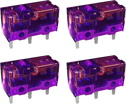 KAILONG MFD70-X 150M Mouse Micro Switch 4Pcs, Purple-Gold, 0.74N, 150 Million Clicks for Gaming Mouse