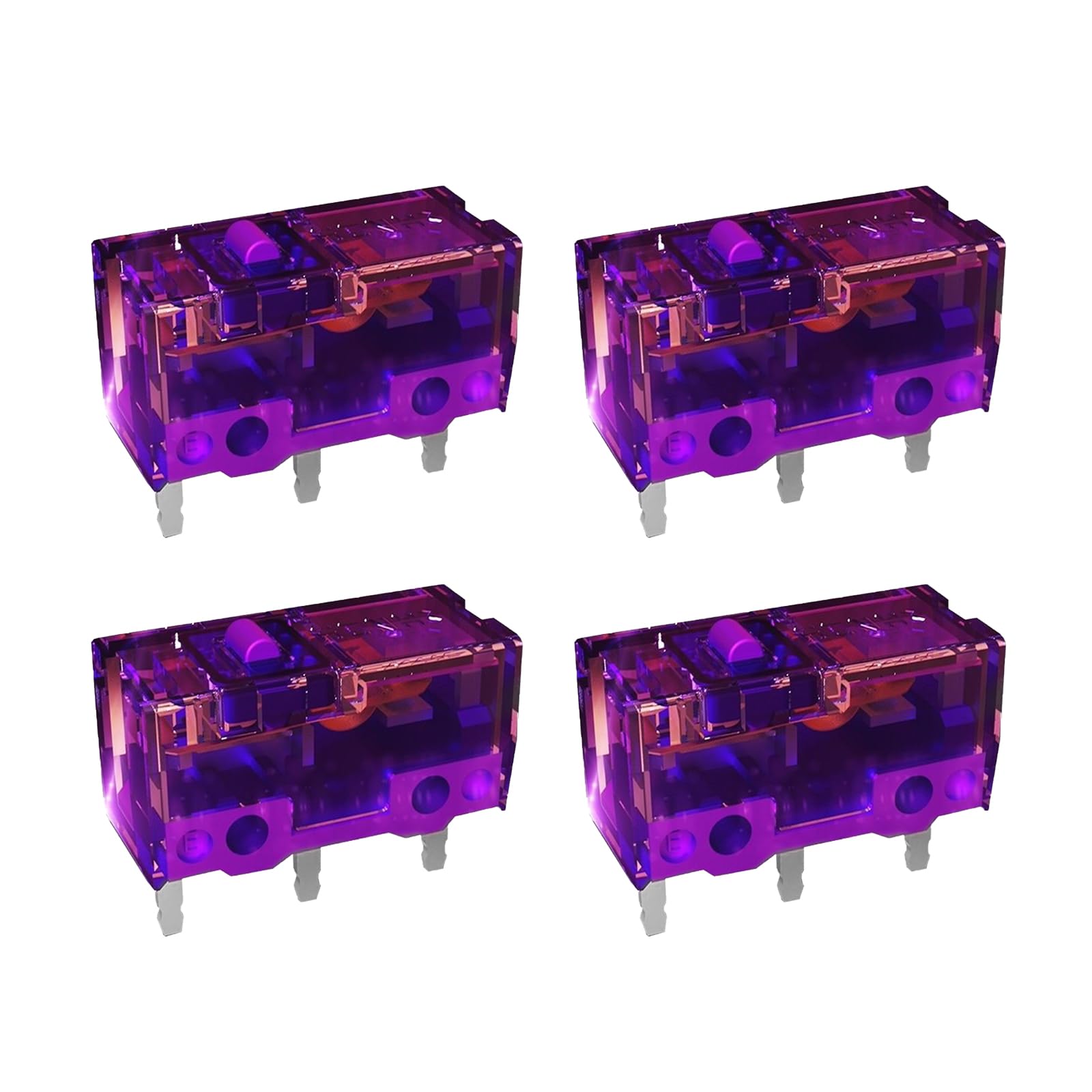 KAILONG MFD70-X 150M Mouse Micro Switch 4Pcs Purple-Gold 0 74N 150 Million Clicks for Gaming Mouse