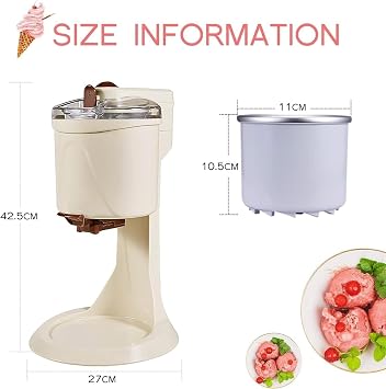 Home Ice Cream Maker Machine, DIY Kitchen Automatic Mini Fruit Soft Serve Ice Cream Machine, Healthy, Simple One Push Operation