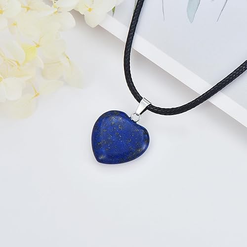 Miniatura 5 de VIJASHOP Collar de corazón para mujer, dije de piedra preciosa de corazón, cristal curativo, colgante de energía, joyería de corazón, collar de