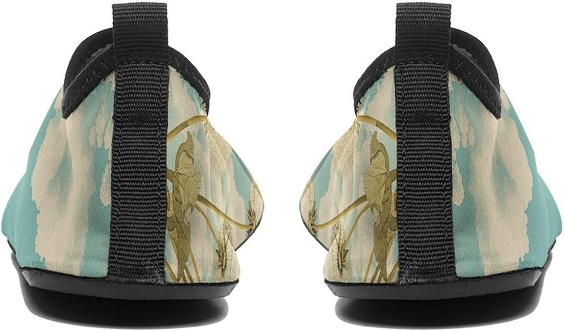 Water Shoes for Women Men Clouds and Dandelions Water Sports Shoes Slip-on Breathable Lightweight Athletic Aqua Sock 11/12men