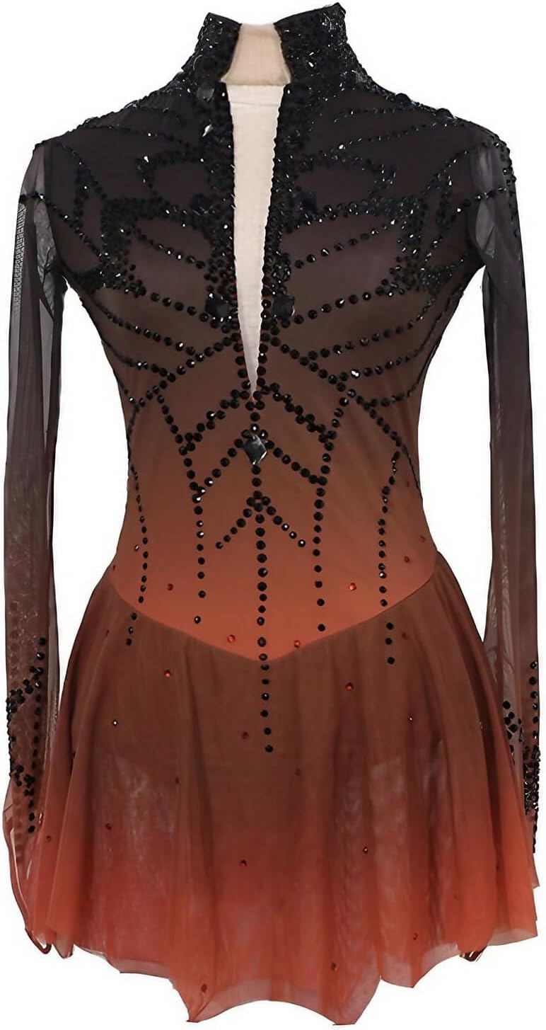 Women's Figure Ice Skating Competition Wear Girls' Roller Skate Leotard Gymnastics Activewear Figure Skating Dress