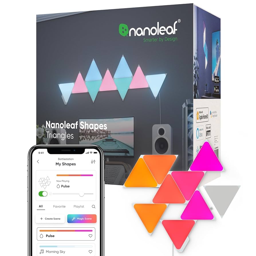 その他 Nanoleaf Shapes Triangles Smarter Kit Shapes Triangles Smarter Kit (7 Panels) - NL47-7003TW-7PK