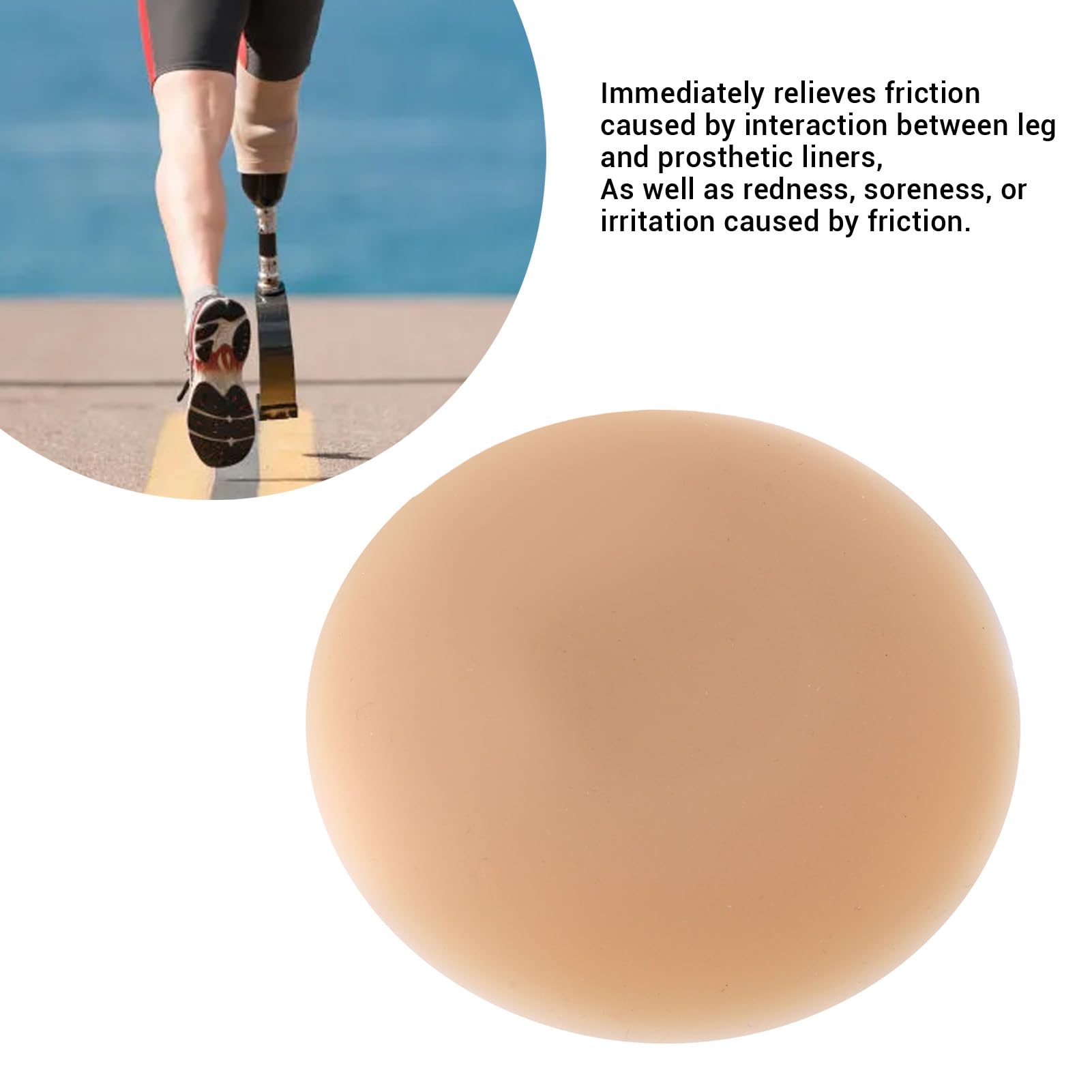 YUYTE Patch per Rivestimento Protesico, Rivestimento Protettivo in Silicone Riutilizzabile per Ridurre L'attrito del Moncone con Tocco Morbido per Amputati con Speroni Ossei