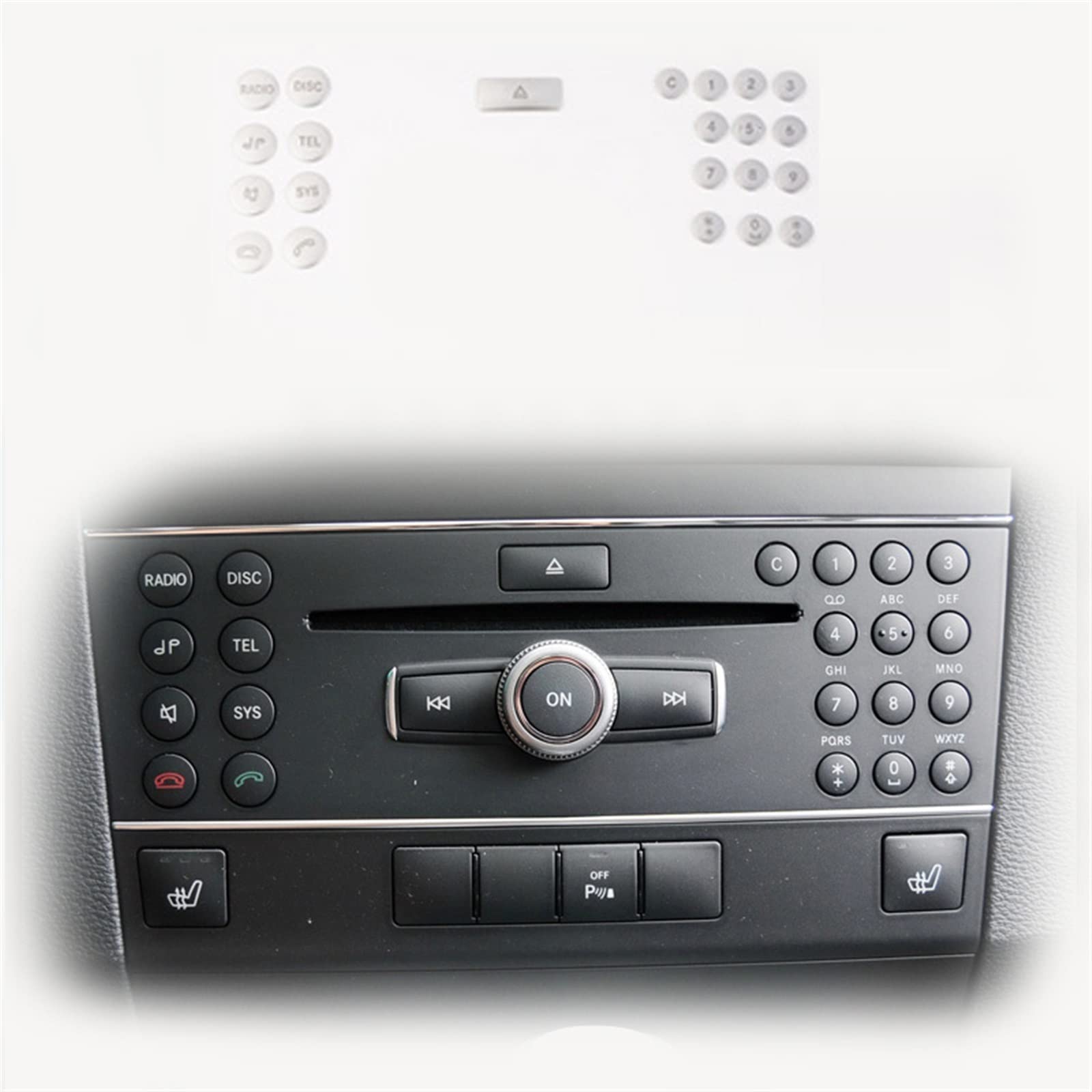 Center Console CD Air Conditioner Buttons Stickers Trim for Benz C Class W204 GLK X204 2008-2015 Car Styling Interior Accessories
