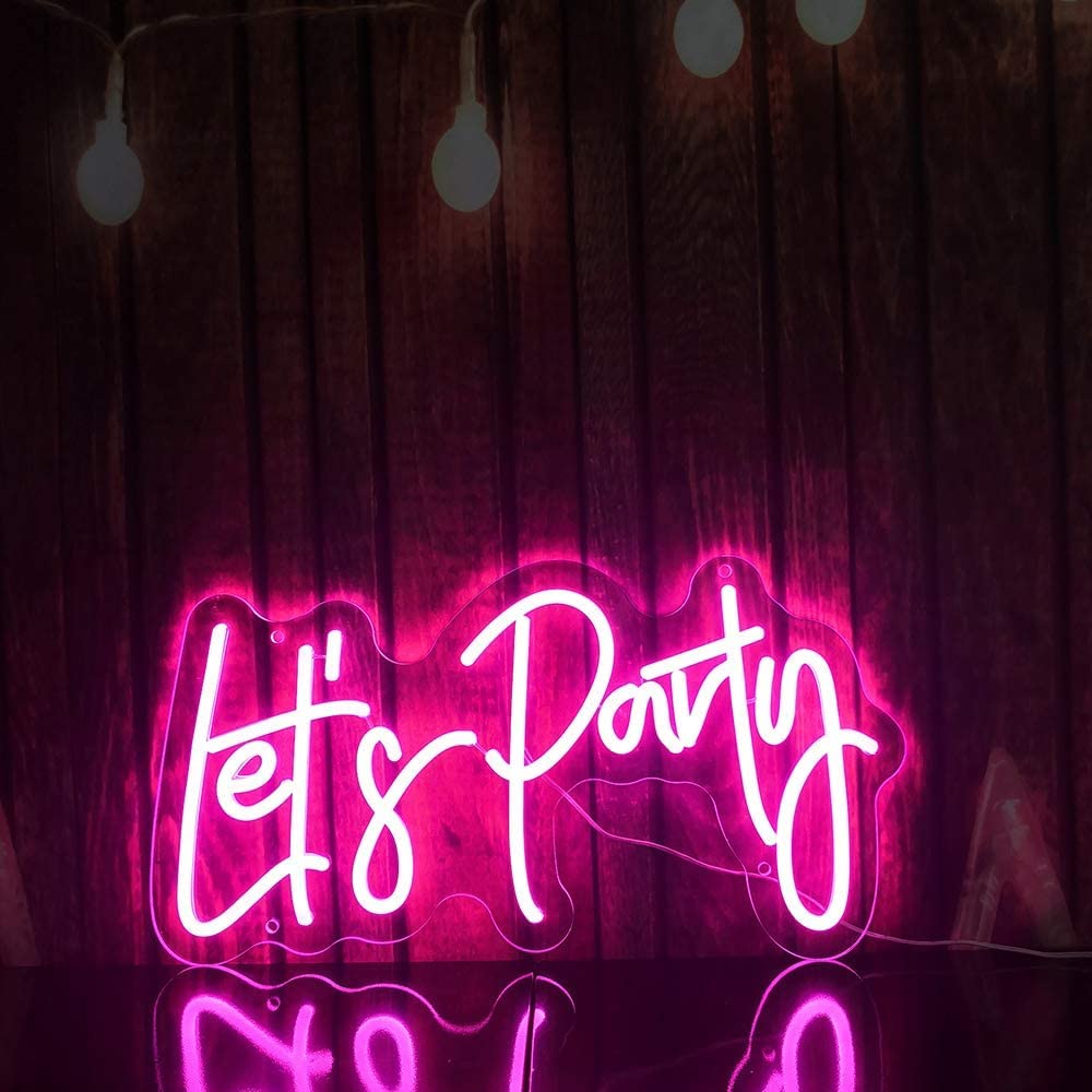 DON'T JUDGE ME Let's Party Neon Signs Light LED Art Decorative Sign - for Wall Decor, Home Restaurants, Wedding Birthday Party D?cor, Bar D?cor, Mini Bar, House Party, Size (12 x 24 inches)