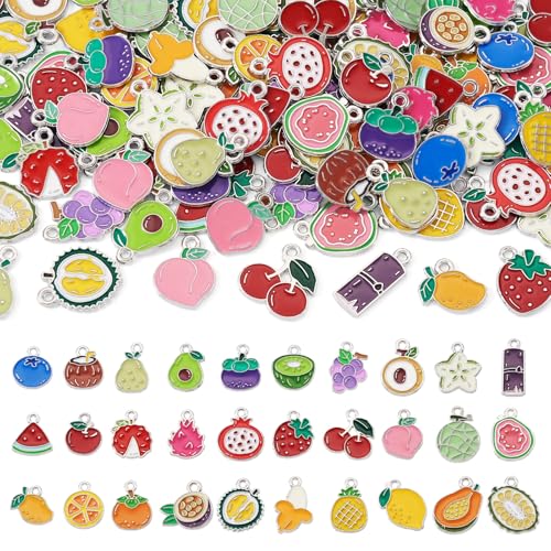 Breloques bijoux en émail de haute qualité pour la création fine - 30 styles de fruits