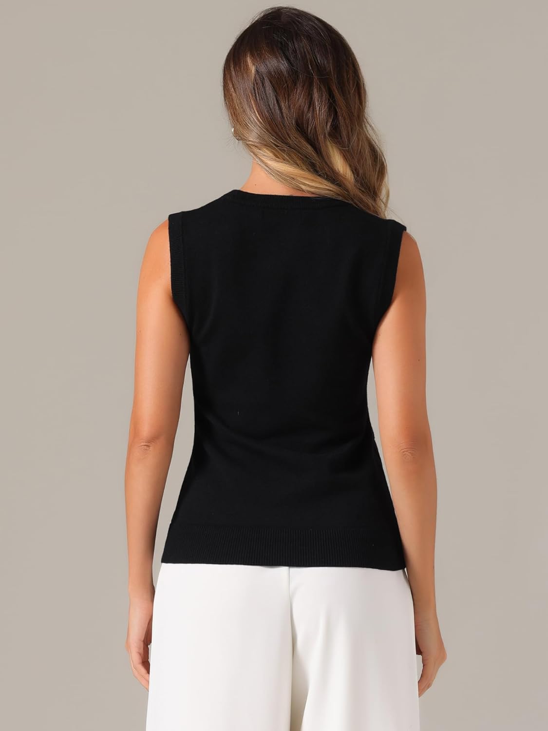 Gilet Donna Allegra K - Senza Maniche, Cotone E Lino, Scollo A V, Bottoni, Perfetto Per Estate E Ufficio - Foto 8