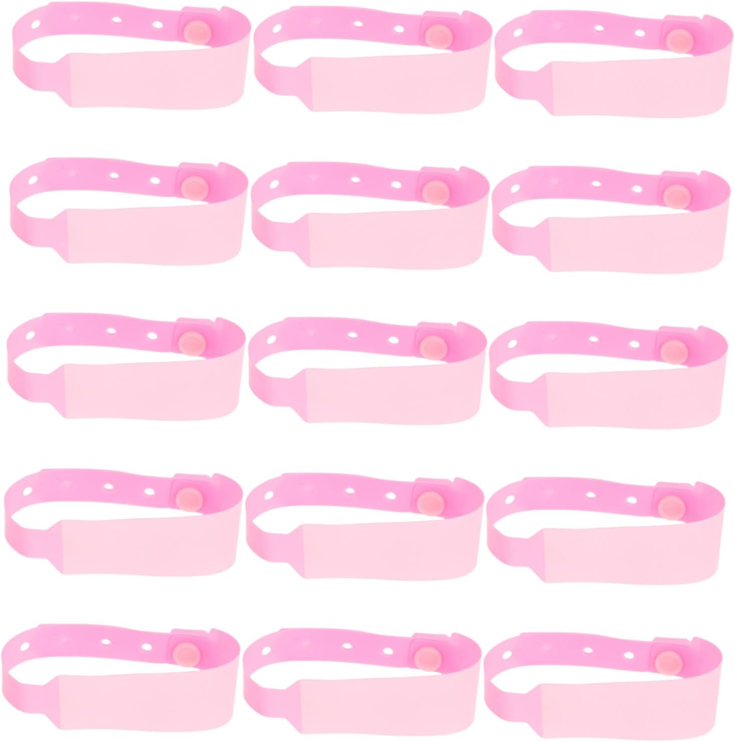 100pcs Adjustable Patient Wristband for Adults and Elderly, Pink PVC Hospital Id Bracelet with Ample Write-on Space and Skin Irritation Minimizing Features, for Clinics
