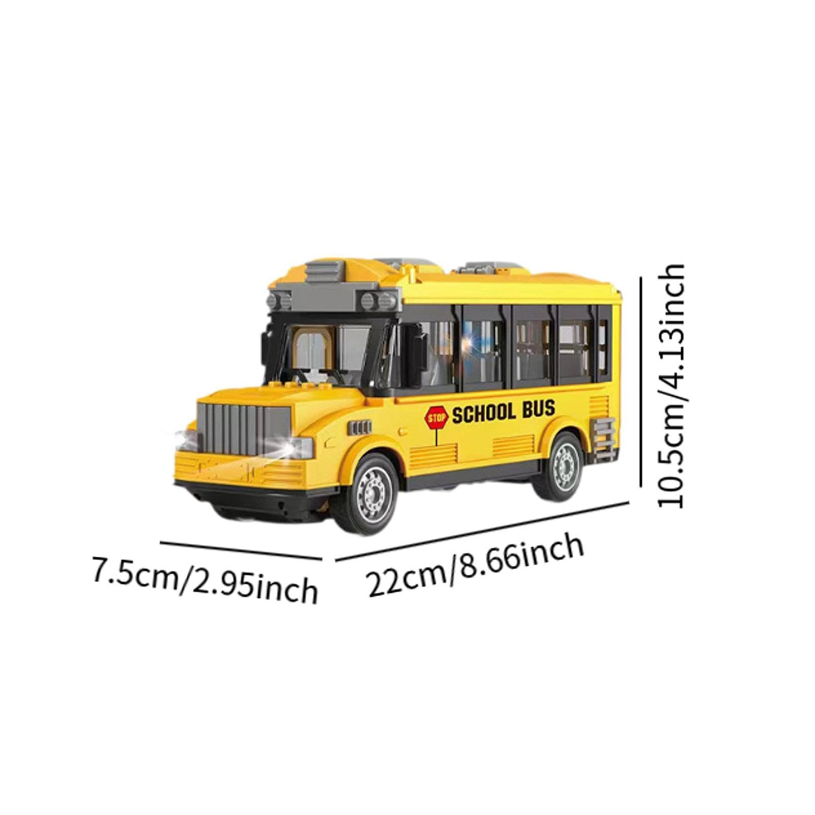 Modellino di Autobus Urbano, Autobus Scolastico Giocattolo, 1/30, Regali, Modellino di Camion, Classico con Luci Realistiche E Pneumatici, Yellow School Bus a