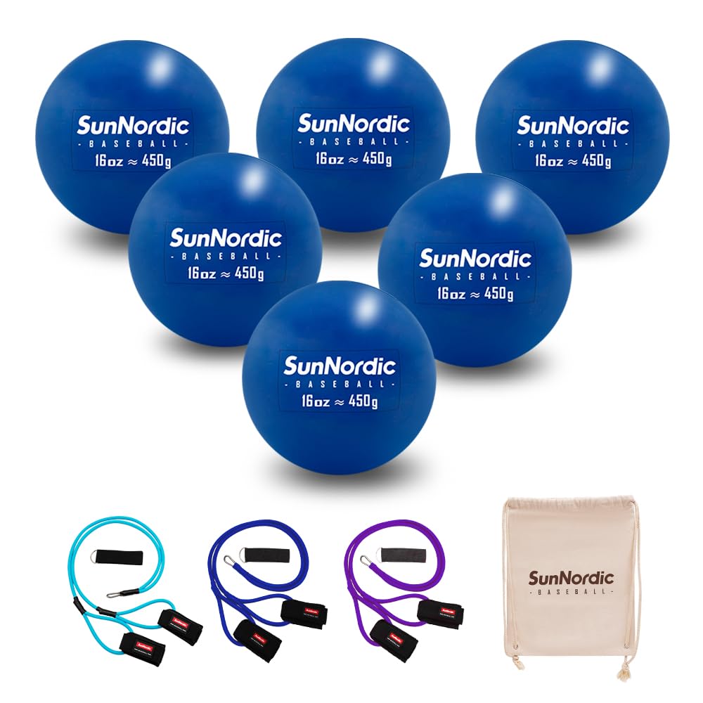 Weighted Training Baseballs Set - 16 oz Plyo Baseballs for Improved Power & Pitching Training - for All Skill Levels