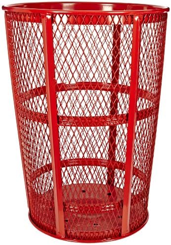 Witt Industries EXP-52RD Steel 48-Gallon Outdoor Waste Receptacle, Round, 23" Diameter x 33" Height, Red