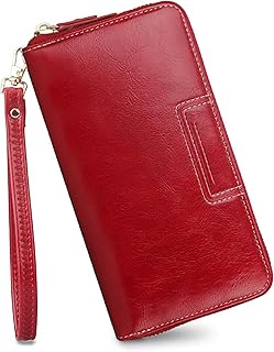 Wristlet Wallets for Women with RFID Protection | Ladies Leather Clutch/Wallet | Large Capacity Zipper Purse/Card Holder Organizer for Women (Red) - 70% OFF Deal at ₹719 on Amazon | Valzo