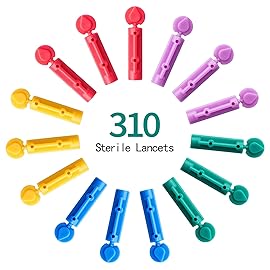 CareLiving Lancets for Diabetes Testing - 30 Gauge Diabetic Lancets for Blood Testing and Glucose Testing - Fits Most Lancing Devices - 310 Count (Colourful)