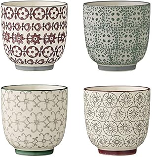 Bloomingville Small Mugs Karine, Grey Green Purple, Ceramic, Set of 4