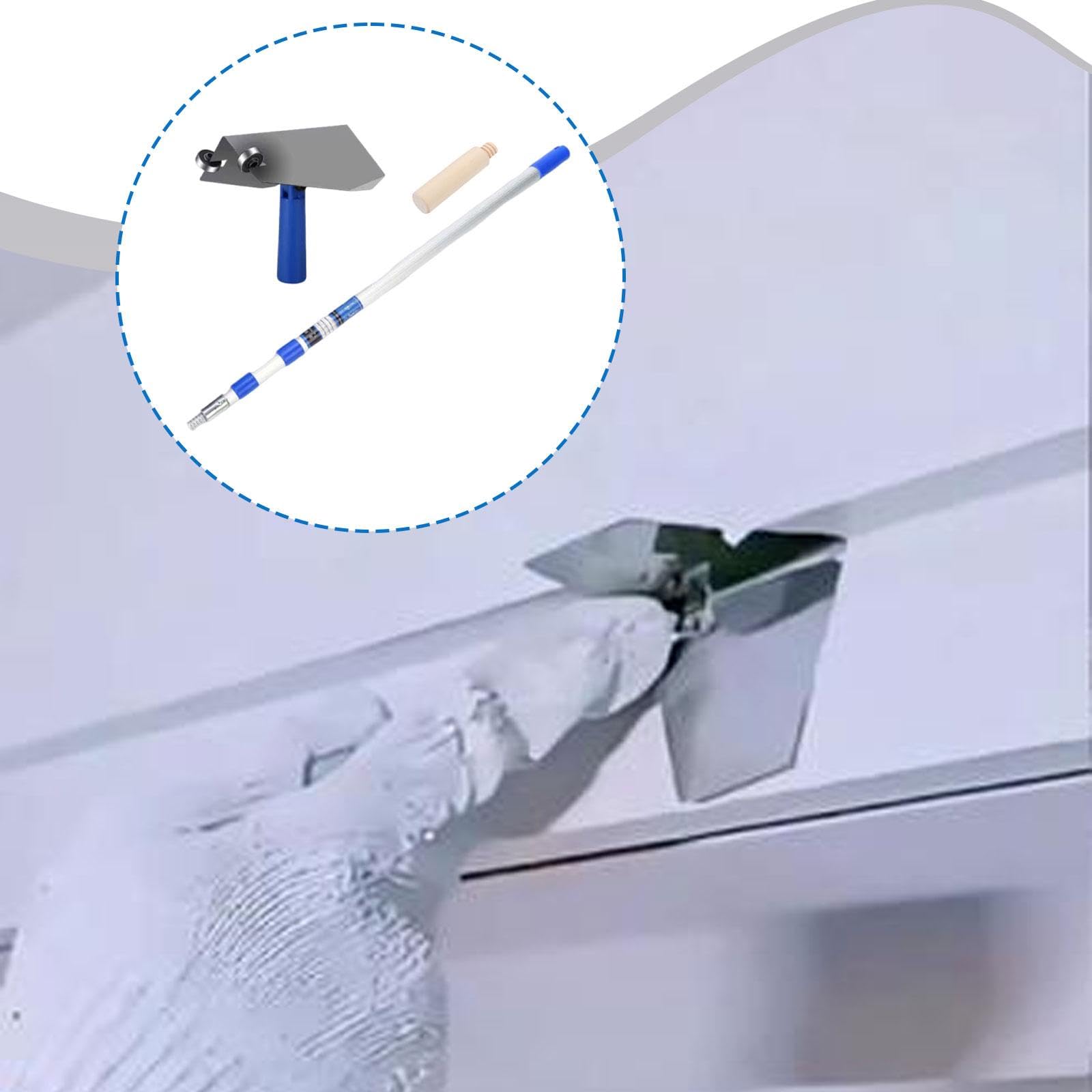 Taloche Angle Intérieur Taloche Outil Plâtrage Manche Bois Alliage Aluminium Acier Inoxydable Fonction Collecte Matière Efficacité Construction M, 2 M Rod