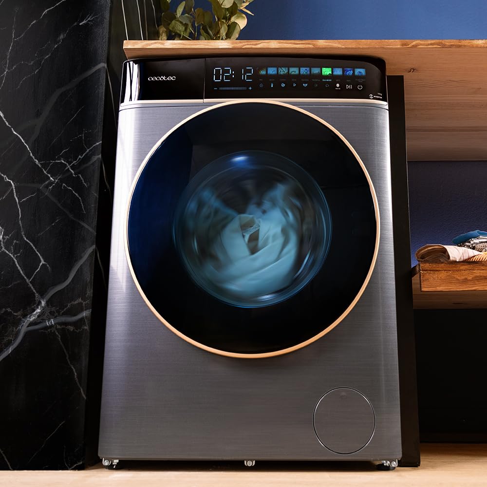 Cecotec Pralka 9 kg Front Bolero Load DressCode 9900 Inverter FullColor Ice Blue A. Wykończenie niebieskie 1400 obr./min, ekran 10.3", 11 programów, falownik, SteamMax, klasa A
