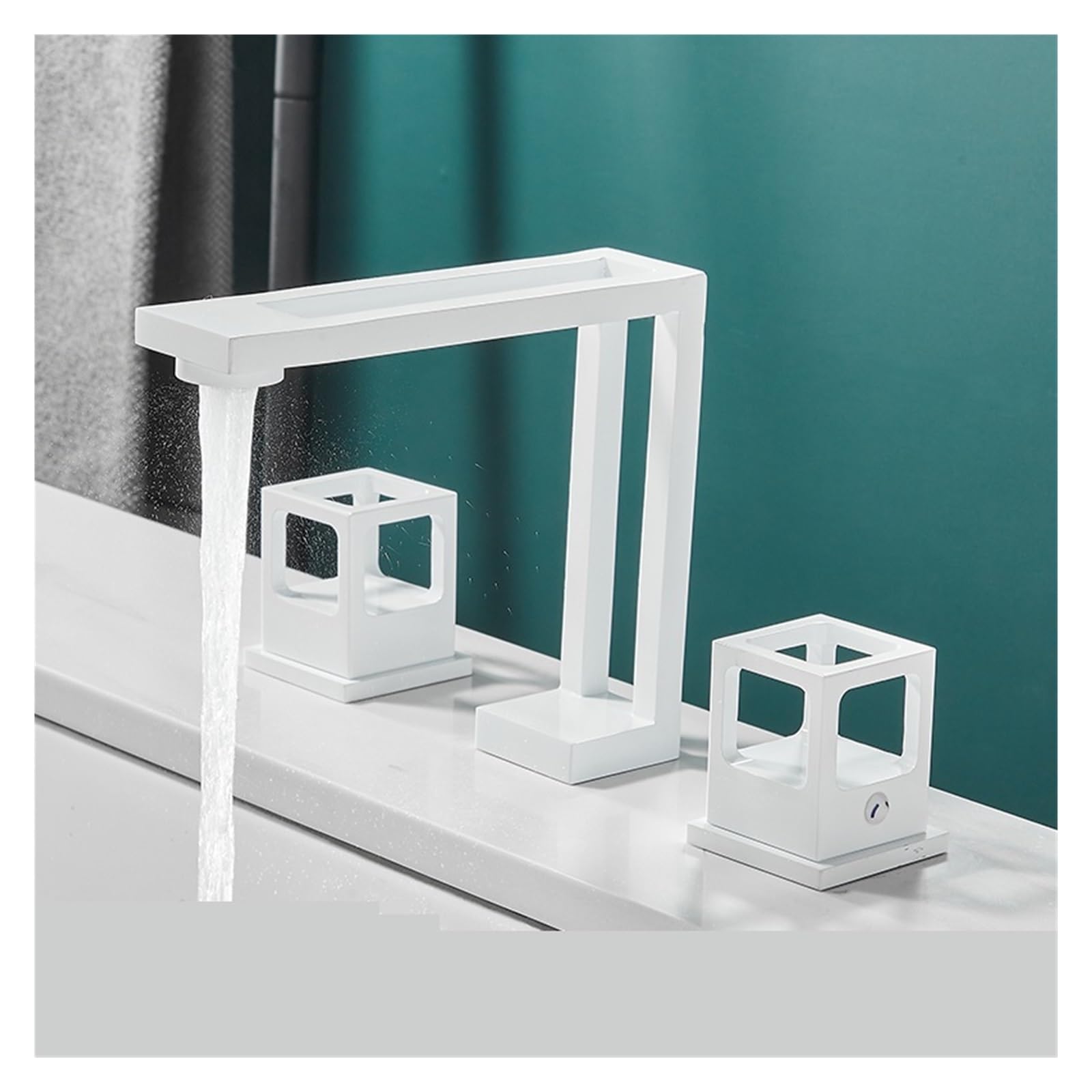 Robinet de salle de bains haut de gamme en laiton blanc chic