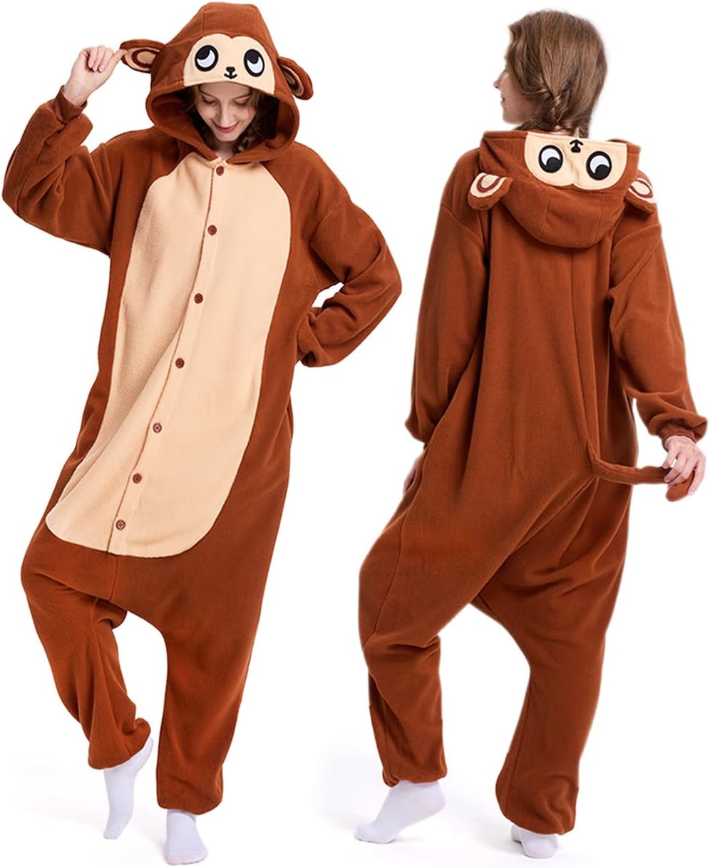 Adult Animal Onesie - Onesies Pajamas for Women & Men Couples, Soft Fleece Halloween Cosplay Costumes Sleepwear - Image 8